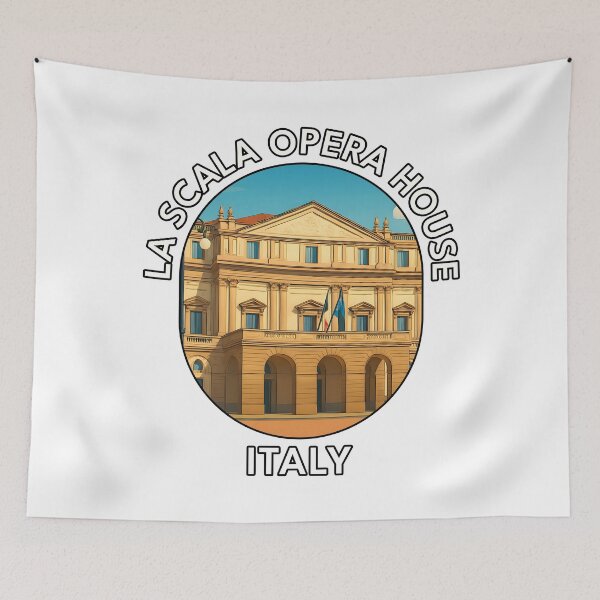 Item preview, La Scala Opera House Milan Italy – Iconic Italian Architecture Illustration designed and sold by inkNext.