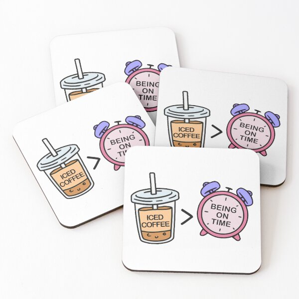 Item preview, iced coffee being on time  designed and sold by TinyPanic.