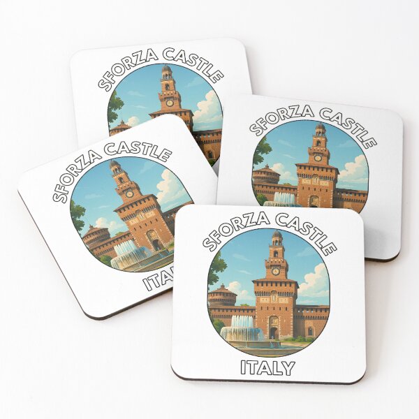 Item preview, Sforza Castle Milan Italy – Historic Italian Landmark Illustration designed and sold by inkNext.