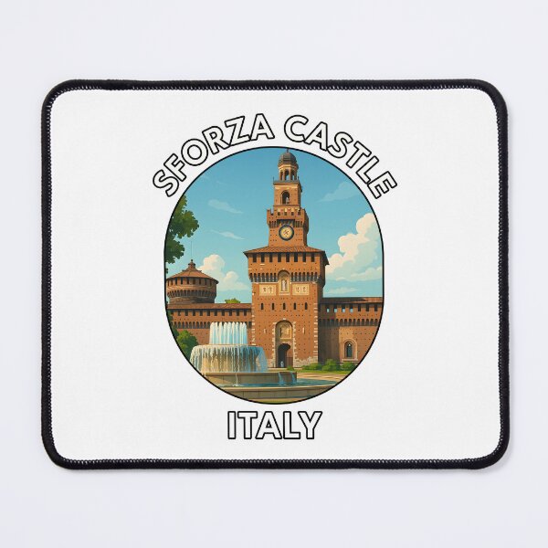 Item preview, Sforza Castle Milan Italy – Historic Italian Landmark Illustration designed and sold by inkNext.