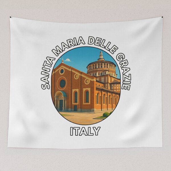 Item preview, Santa Maria delle Grazie Milan Italy – Renaissance Landmark Illustration designed and sold by inkNext.