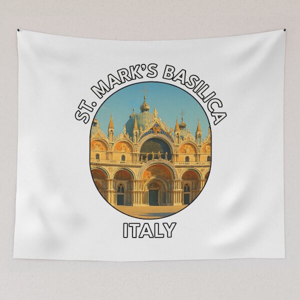 Item preview, St. Mark’s Basilica Venice Italy  – Vibrant Italian Landmark Illustration designed and sold by inkNext.