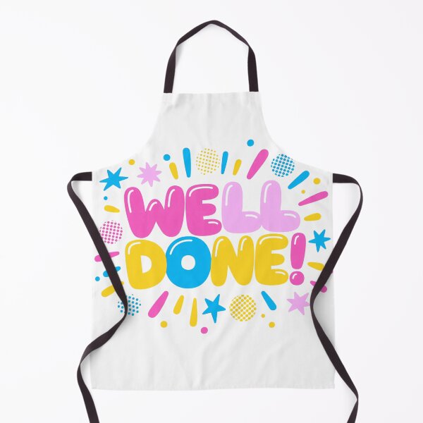 Item preview, Well Done Typography Bright Pink Yellow Blue Stars Fireworks Fun Colorful Celebration Cheerful Positive Energetic Achievement Motivation designed and sold by Mimoshi ⭐⭐⭐⭐⭐.