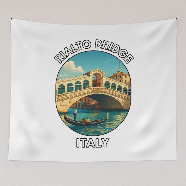 Item preview, Rialto Bridge Venice – Iconic Canal Landmark Illustration designed and sold by inkNext.