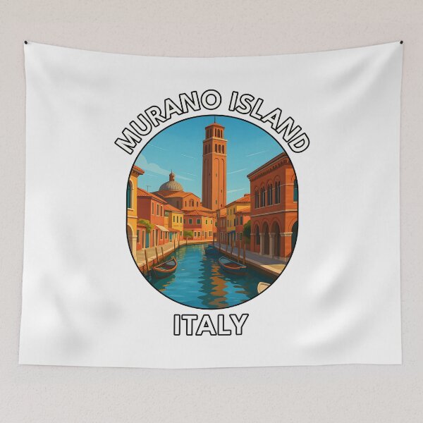 Item preview, Murano Island Venice – Colorful Canals & Italian Charm Illustration designed and sold by inkNext.