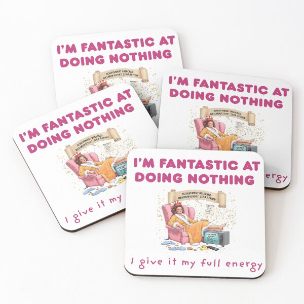 Item preview, Funny Lazy Day T-Shirt – Fantastic at Doing Nothing with Full Energy, chill day shirt, funny slogan tee, funny slogan tee designed and sold by BrewtifulMugs.
