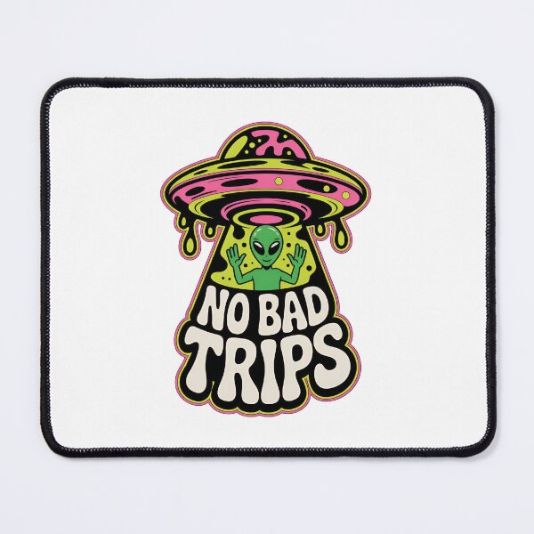 Item preview, Psychedelic Alien UFO. No Bad Trips Retro Trippy Design. Stickers. designed and sold by Aknarin Thika.
