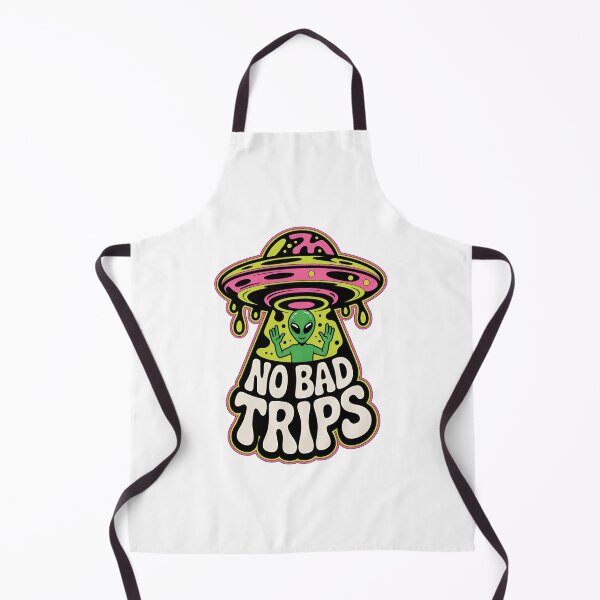 Item preview, Psychedelic Alien UFO. No Bad Trips Retro Trippy Design. Stickers. designed and sold by Aknarin Thika.