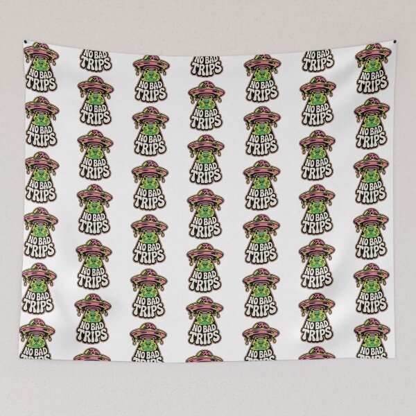 Item preview, Psychedelic Alien UFO. No Bad Trips Retro Trippy Design. Stickers. designed and sold by Aknarin Thika.