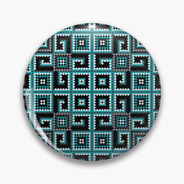 Item preview, Teal & Black Pixel Ethnic Pattern designed and sold by Khwanchai.
