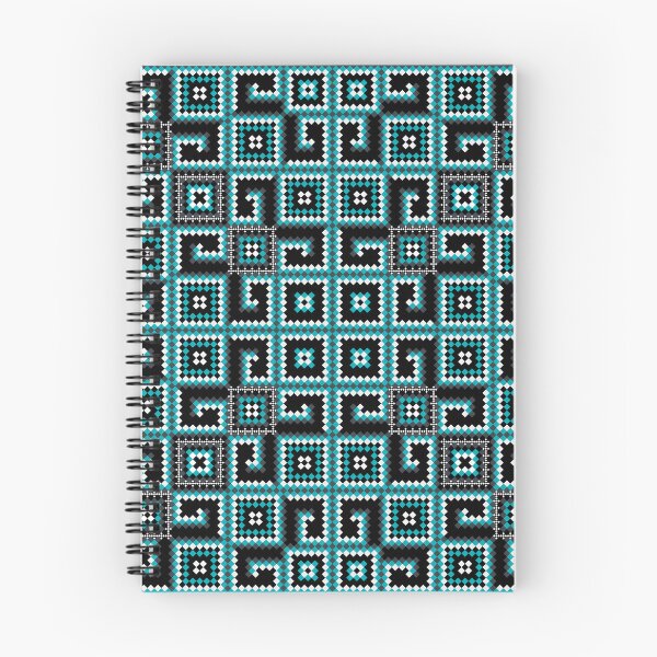 Item preview, Teal & Black Pixel Ethnic Pattern designed and sold by Khwanchai.