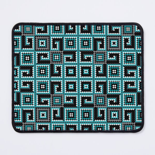 Item preview, Teal & Black Pixel Ethnic Pattern designed and sold by Khwanchai.