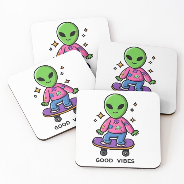 Item preview, Groovy Alien Skateboarding Sticker designed and sold by BubbleDream Art .