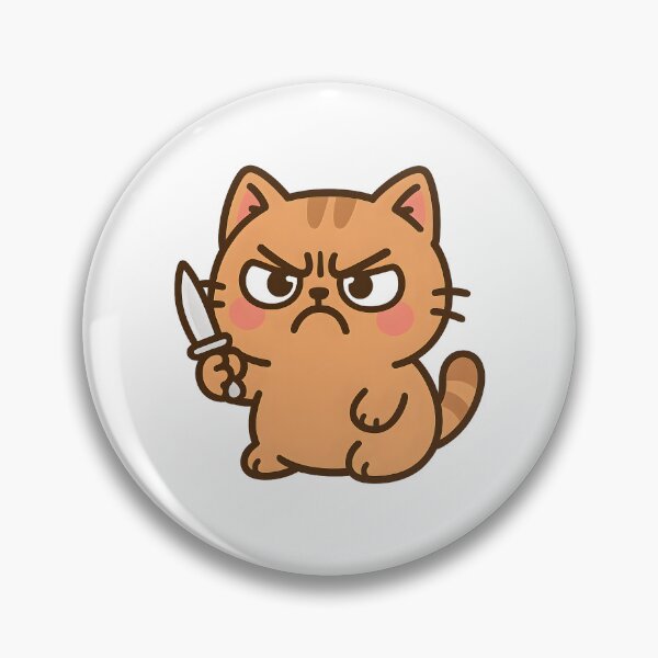 Item preview, Angry Cat with Knife Meme Cartoon designed and sold by SassyArtistry.