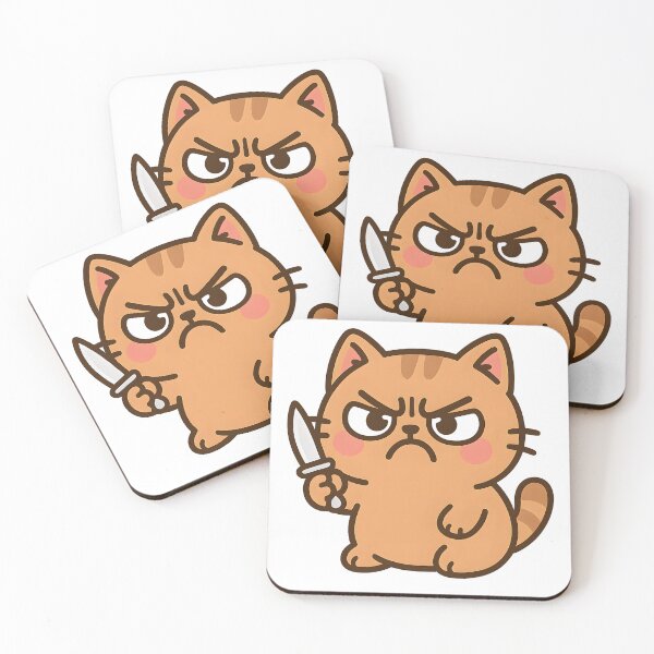 Item preview, Angry Cat with Knife Meme Cartoon designed and sold by SassyArtistry.