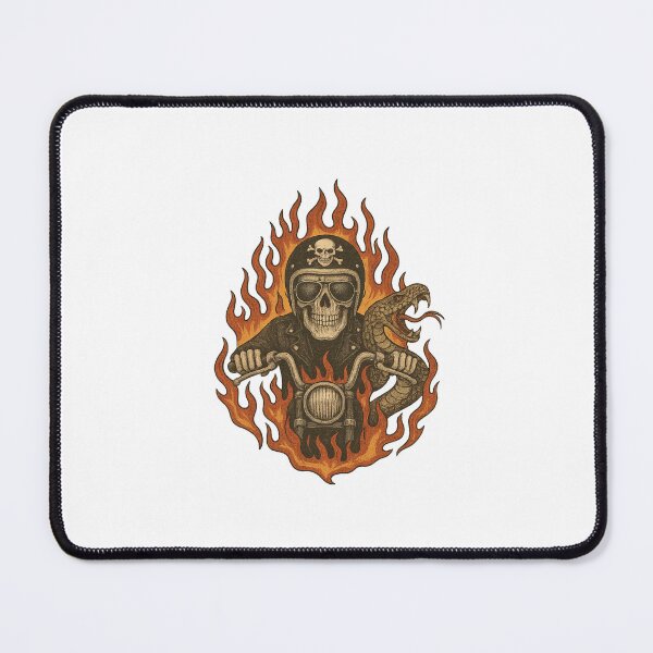 Item preview, Skull Biker Flames Snake Motorcycle Gothic Horror Artwork designed and sold by Fleetwood1994.