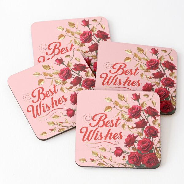 Item preview, Elegant Best Wishes with Red Roses designed and sold by PrintBreeze.