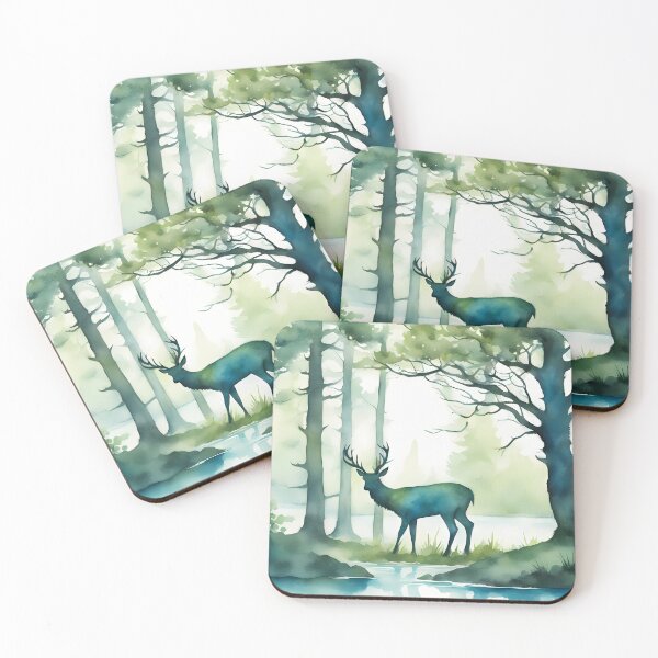 Item preview, Green Deer in Green Forest designed and sold by CalmnessbyChoice.