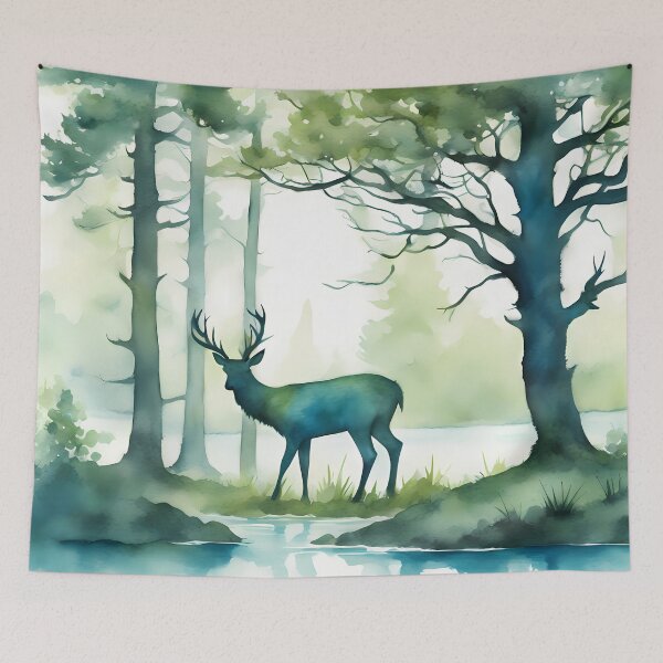 Item preview, Green Deer in Green Forest designed and sold by CalmnessbyChoice.
