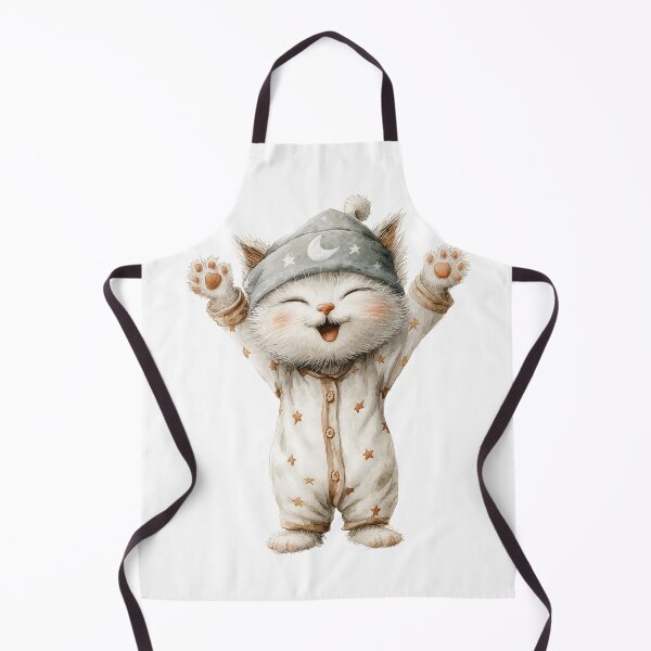 Item preview, Cute Cat in Pajamas Sticker designed and sold by BubbleDream Art .