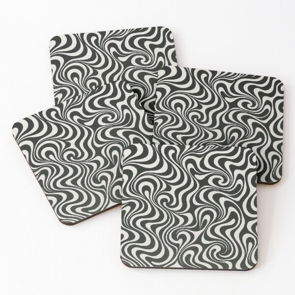 Item preview, Psychedelic Black and White Swirl Pattern designed and sold by weirdfishes123.