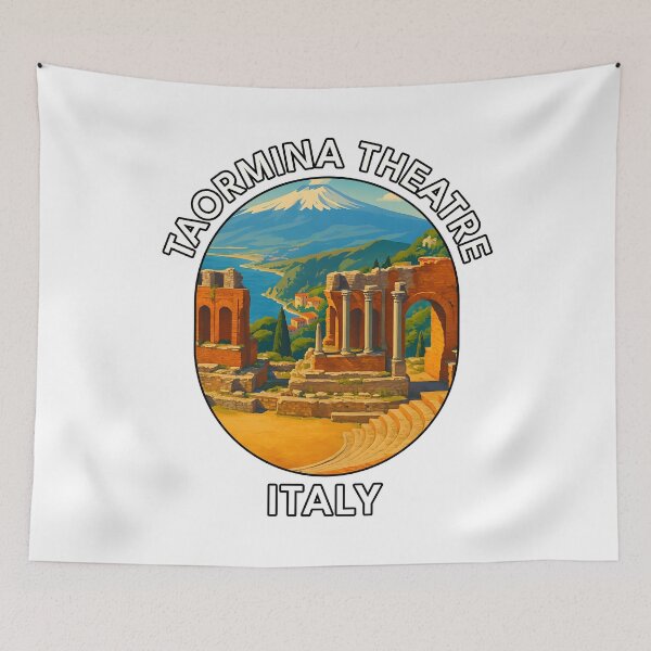Item preview, Taormina Ancient Theatre Sicily Italy – Coastal Travel Landmark designed and sold by inkNext.