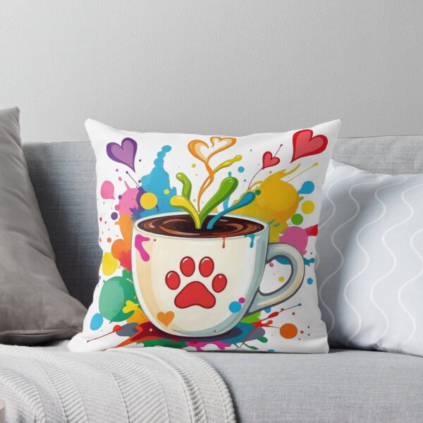 Item preview, Colorful Coffee Splash with Paw Print designed and sold by Iuqiune.
