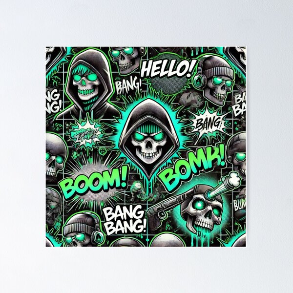 Item preview, Neon Graffiti Skeleton Comic Collage Backpacks designed and sold by loccotown168.