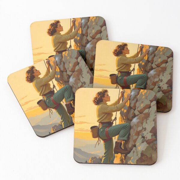 Item preview, I’d Rather Be Climbing – Retro 1950s Rock Climber Poster designed and sold by MooLaLa.Store.