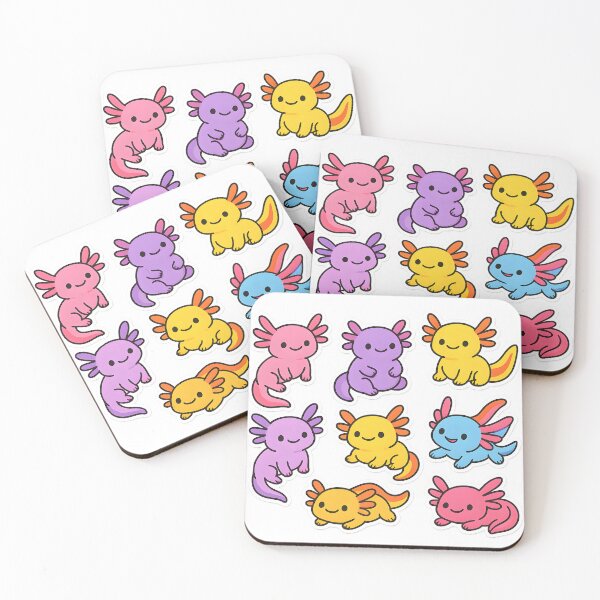 Item preview, Colorful Kawaii Axolotl Set designed and sold by SassyArtistry.