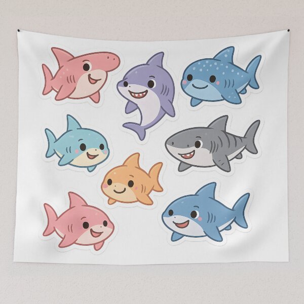 Item preview, Cute Kawaii Shark Collection designed and sold by SassyArtistry.