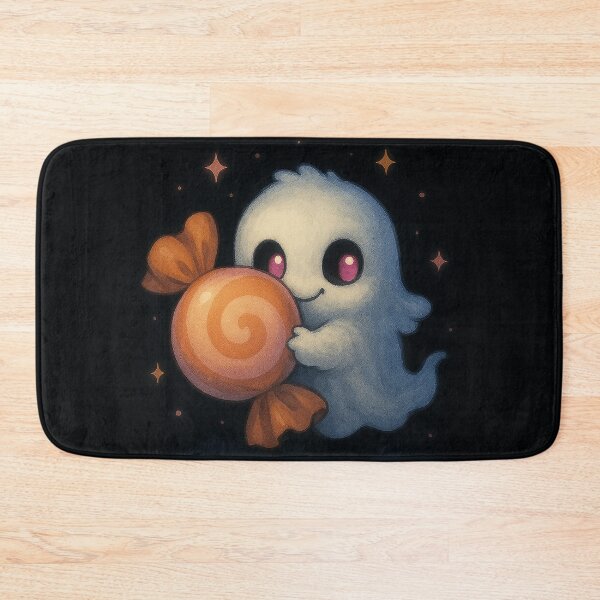 Item preview, Cute little ghost holding a snail-shaped candy designed and sold by FluffyGallery.