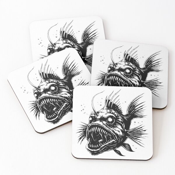 Item preview, Anglerfish From the Deep | Horror Deep Sea Creature Illustration designed and sold by inkoutninja.
