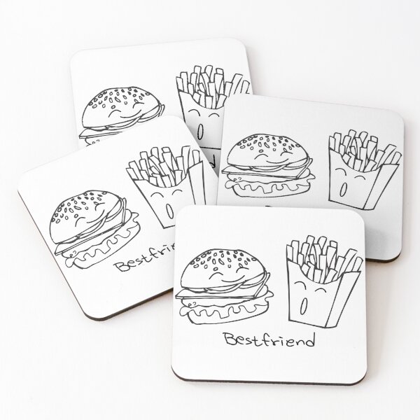 Item preview, Burger and Fries Bestfriend – Cute Food Art designed and sold by The secret storage room.