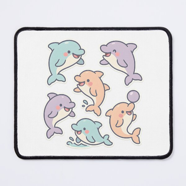 Item preview, Cute Kawaii Dolphin Illustration Set designed and sold by SassyArtistry.