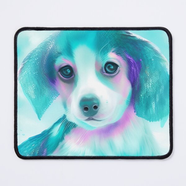 Item preview, Turquoise cute puppy with black nose and big eyes ,my original painting designed and sold by Jennifer Morcom.