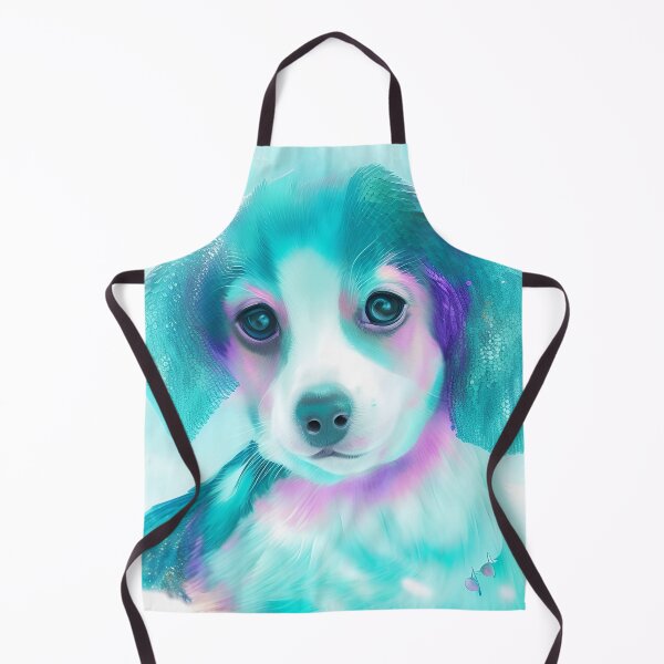 Item preview, Turquoise cute puppy with black nose and big eyes ,my original painting designed and sold by Jennifer Morcom.