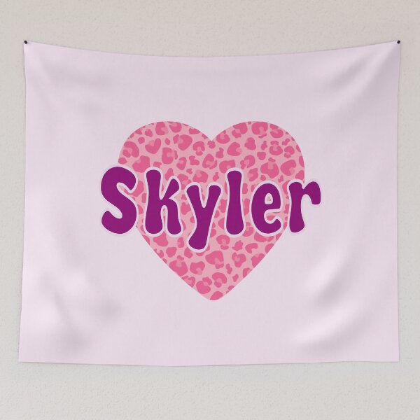 Item preview, Skyler Name Pink Leopard Heart  designed and sold by Jeallan Designs.