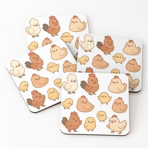 Item preview, Cute Kawaii Chicken and Chick Set designed and sold by SassyArtistry.