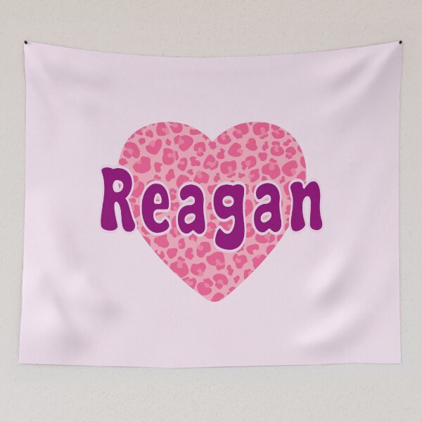 Item preview, Reagan Name Pink Leopard Heart  designed and sold by Jeallan Designs.