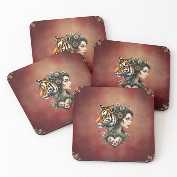 Item preview, Magical steampunk floral world: An artistic, magical portrait design that combines natural motifs with mechanical elements. designed and sold by nicky2342.