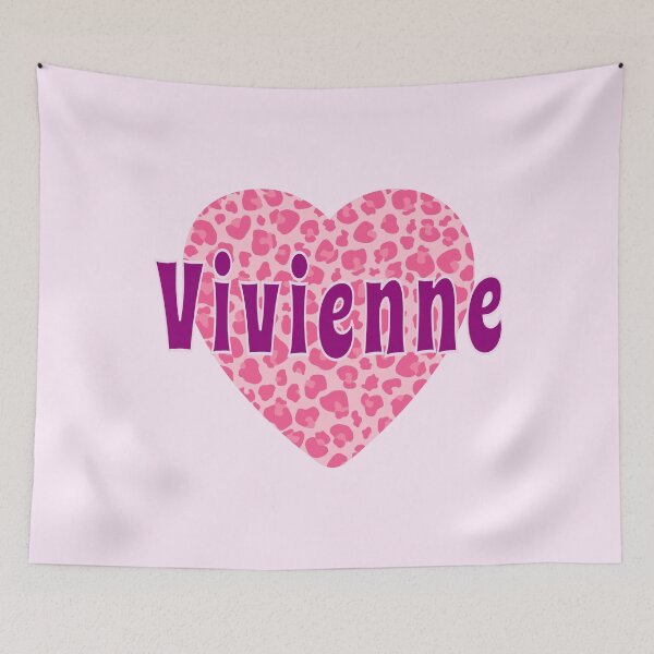 Item preview, Vivienne Name Pink Leopard Heart  designed and sold by Jeallan Designs.