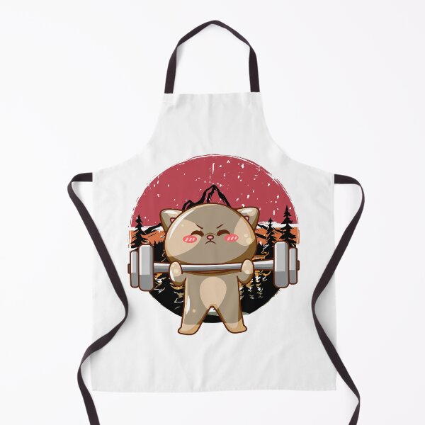 Item preview, Cute Cat Weightlifting Gym Workout Illustration Design designed and sold by yuki-hana.