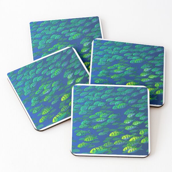 Item preview, Fields of Fish Sqaure 1 designed and sold by Allison Chin Art.