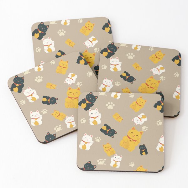 Item preview, Cute Lucky Cat 3 color Repeat Pattern designed and sold by JannymyGallery.