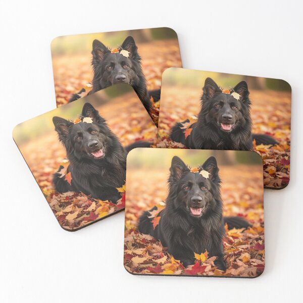 Item preview, Black GSD Autumn designed and sold by pawprintz.
