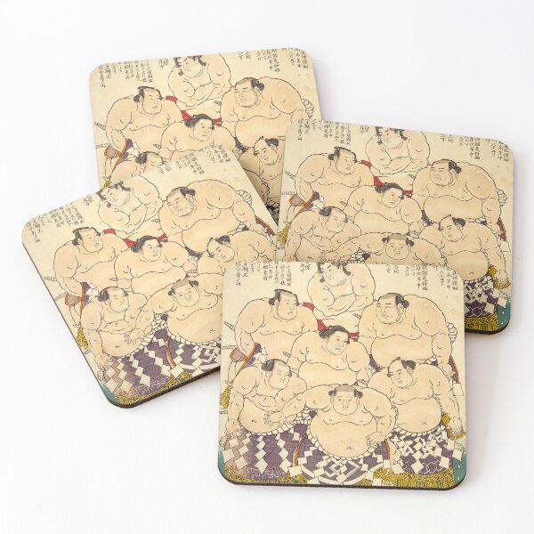 Item preview, Rikishis de sumo japoneses tradicionales – Impresión Ukiyo-e del período Edo designed and sold by Ukiyoe Spirit.