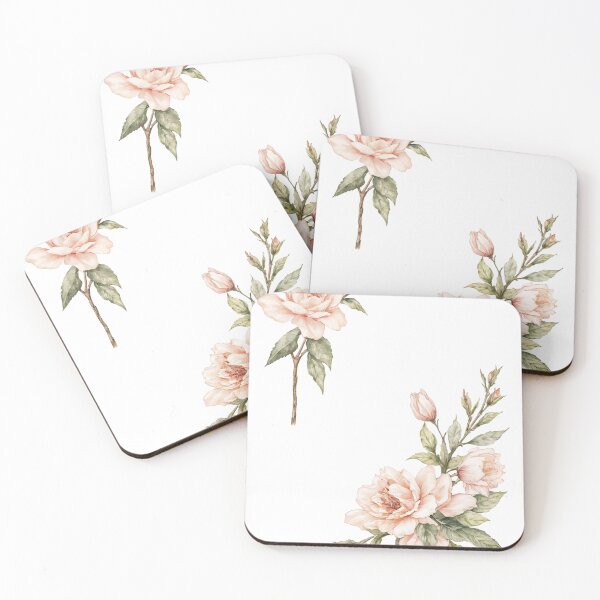 Item preview, Delicate floral arrangement featuring soft pink blossoms with leafy accents against a light background designed and sold by SpaceartLilu.