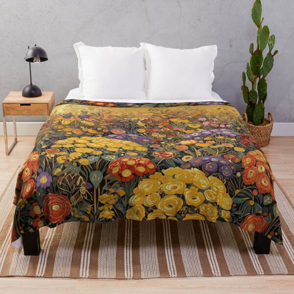 Item preview, A Beautiful Flower Garden painting inspired by Gustav Klimt designed and sold by Vintage Designs +.