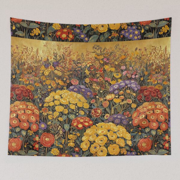Item preview, A Beautiful Flower Garden painting inspired by Gustav Klimt designed and sold by Vintage Designs +.